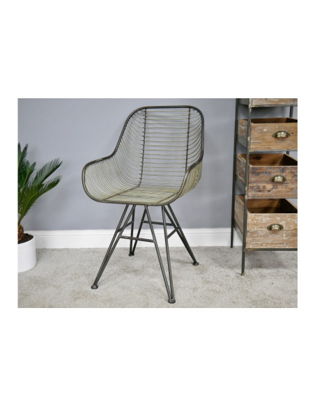 Fauteuil en métal style Indus