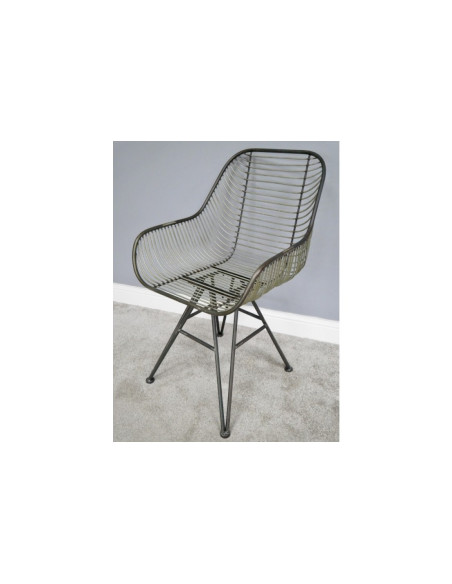 Fauteuil en métal style Indus