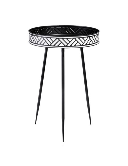 Guéridon tripode en métal noir