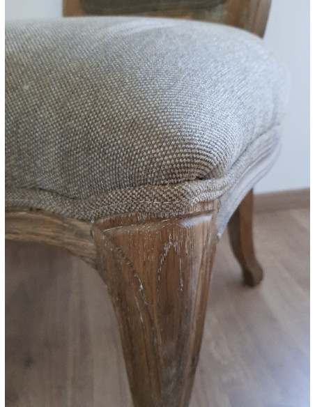 Chaise Amélie en chêne et tissu