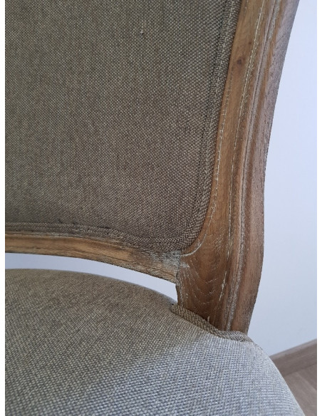 Chaise Amélie en chêne et tissu