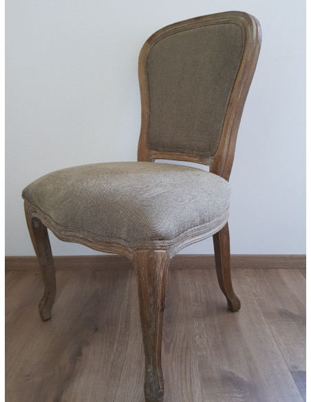 Chaise Amélie en chêne et tissu