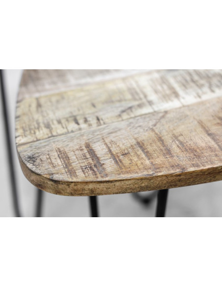 Lot de 2 tables basses gigogne moderne en bois et métal Dexter