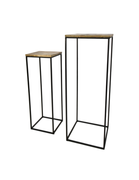 Lot de 2 sellettes carrées épurées