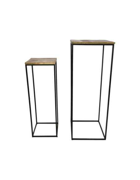 Lot de 2 sellettes carrées épurées