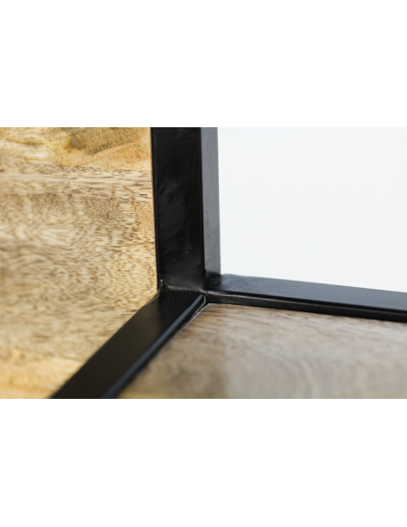 Etagère murale industrielle en métal et manguier