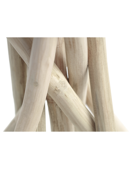 Tabouret d’appoint en teck clair naturel 