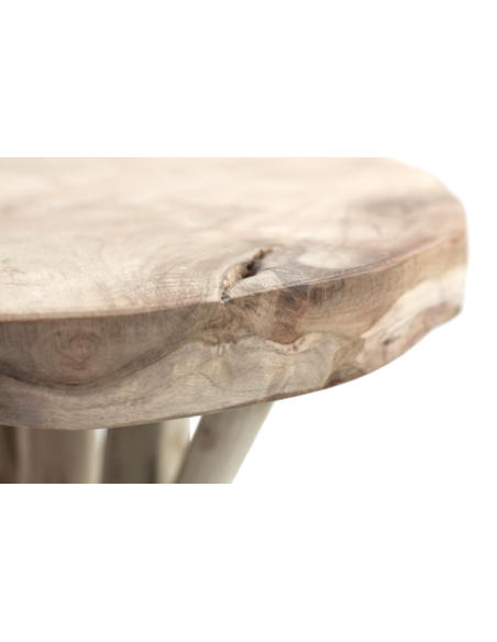 Tabouret d’appoint en teck clair naturel 