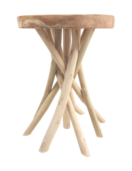Tabouret d’appoint en teck clair naturel 