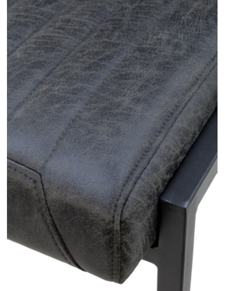 Chaise de repas Vegas en cuir et métal