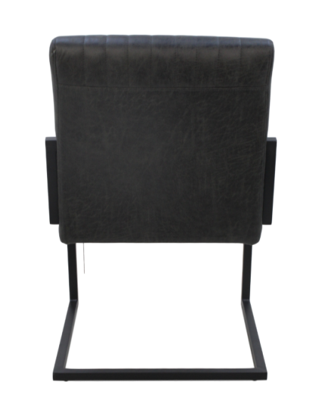 Chaise de repas Vegas en cuir et métal