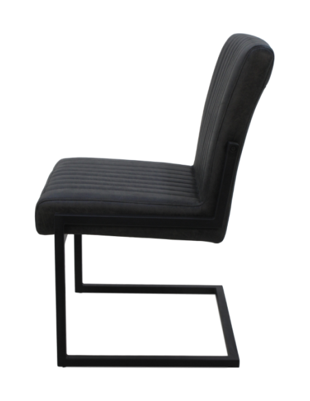 Chaise de repas Vegas en cuir et métal