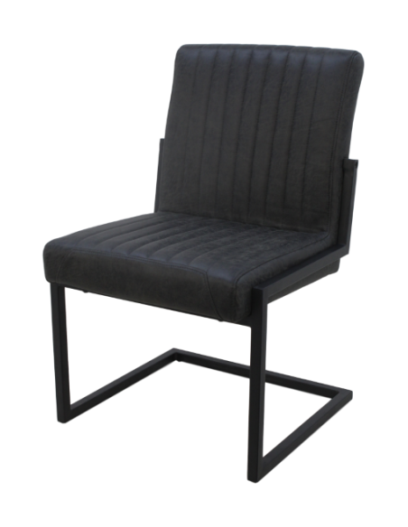 Chaise de repas Vegas en cuir et métal