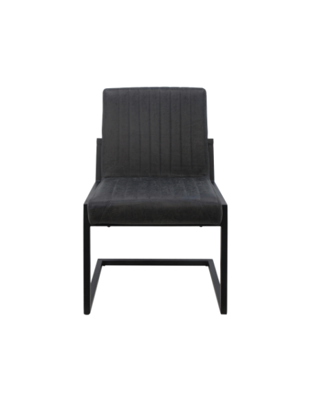 Chaise de repas Vegas en cuir et métal