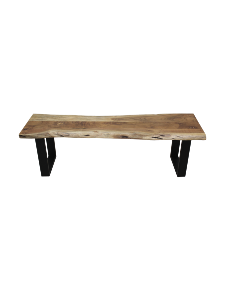 Banc de repas Soho en acacia et métal 160 cm