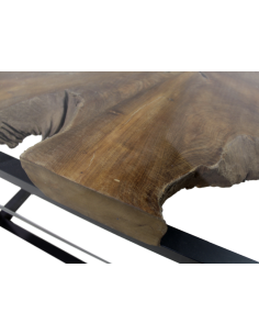 Table basse fer, teck et... 2