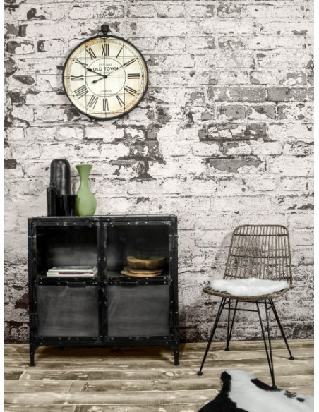 Buffet industriel brut en métal et verre Brooklyn