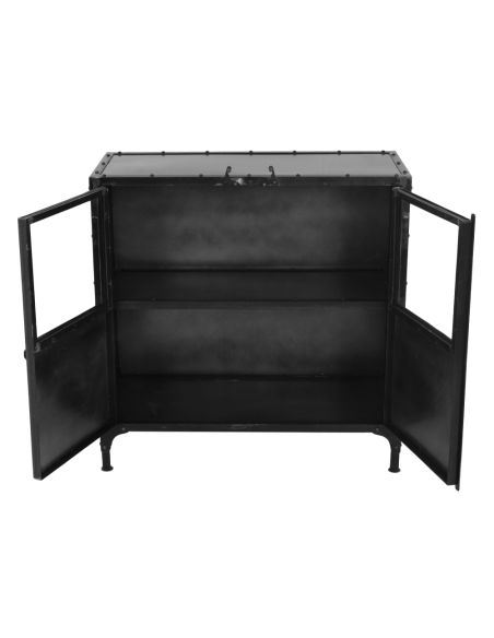 Buffet industriel brut en métal et verre Brooklyn