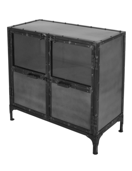 Buffet industriel brut en métal et verre Brooklyn