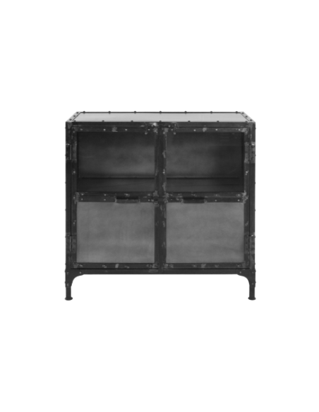 Buffet industriel brut en métal et verre Brooklyn