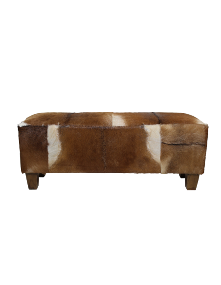 Banquette en poil de chèvre et teck Bangku