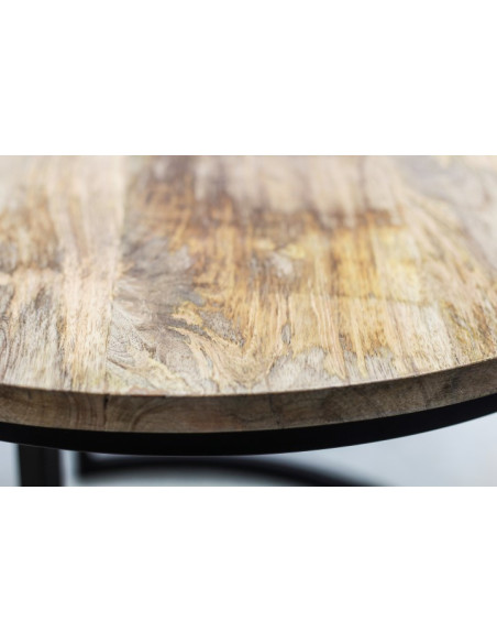 Lot de 2 tables gigognes ronde en métal et bois